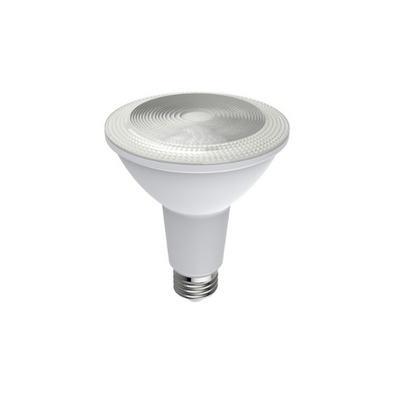 A single white GE PAR30 light bulb