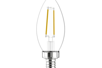 GE LED 3.5W, Filament, E12 base, 2-pk